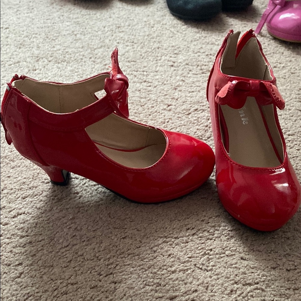 Red Patent Leather Kids Heels Size 12